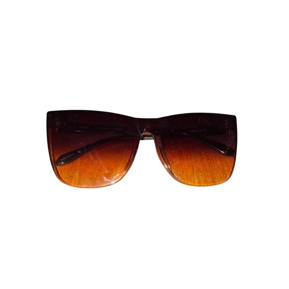 QUAY Come‎ Thru Sunglasses Women's Brown Ombre Flat Top Cat Eye - Picture 8 of 8